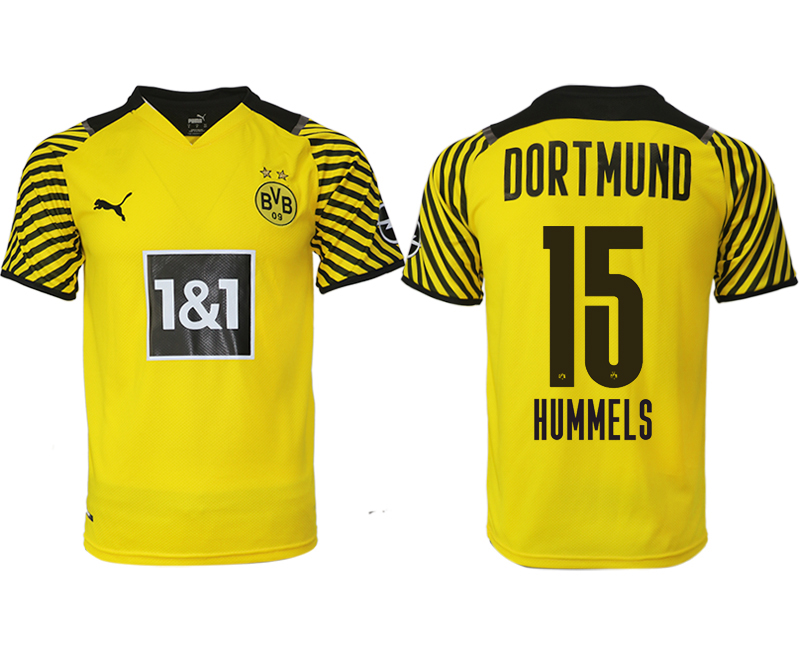 Men 2021-2022 Club Borussia Dortmund home yellow aaa version #15 Soccer Jersey->borussia dortmund jersey->Soccer Club Jersey